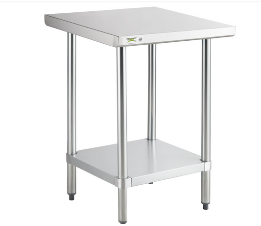 24" Deep Stainless Steel Tables with Shelf - Scratch and Dent
