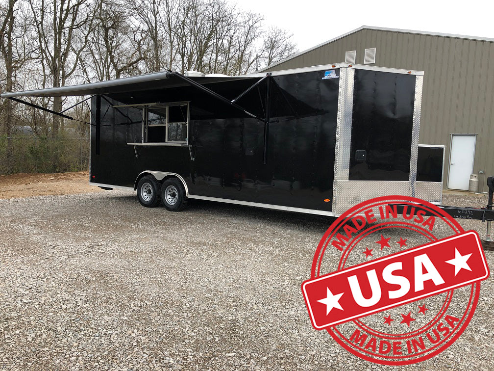 8.5x24 Loaded Food Trailer with Bathroom (Black)