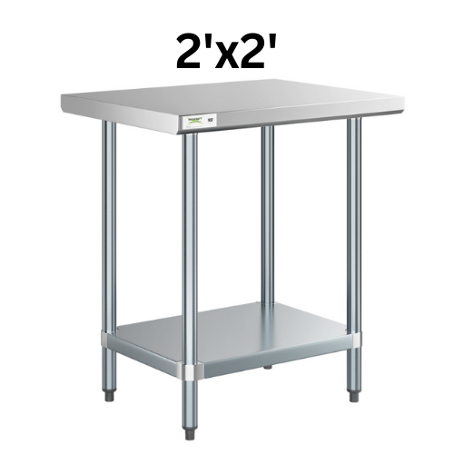 24" Deep Stainless Steel Tables - Choose Your Width!