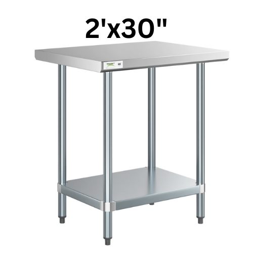 24" Deep Stainless Steel Tables - Choose Your Width!