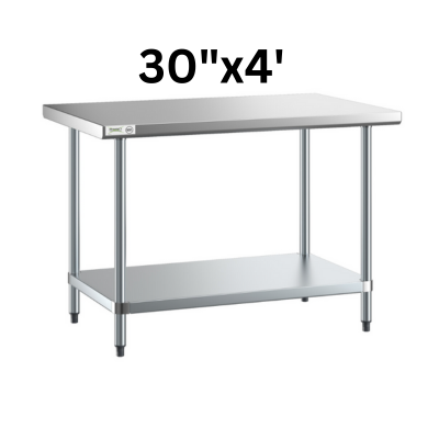 30" Deep Stainless Steel Table - Choose Your Width!