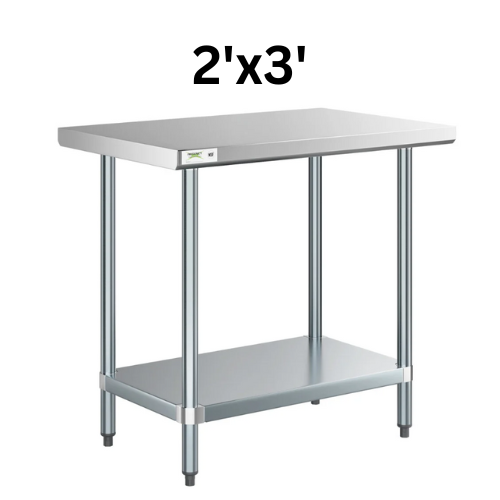 24" Deep Stainless Steel Tables - Choose Your Width!