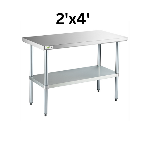 24" Deep Stainless Steel Tables - Choose Your Width!