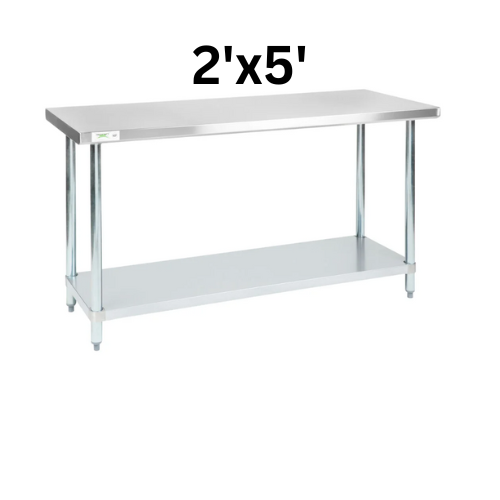 24" Deep Stainless Steel Tables - Choose Your Width!