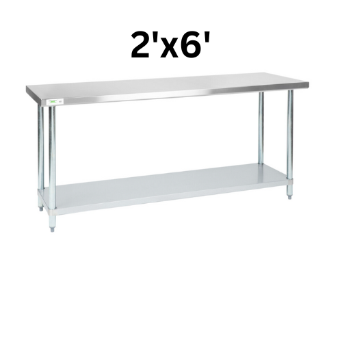 24" Deep Stainless Steel Tables - Choose Your Width!