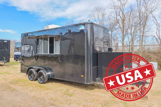 7x16 Loaded Black-Out Food Trailer